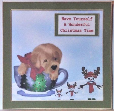 Christmas Pup in A cup 3 by Hazel Underwood