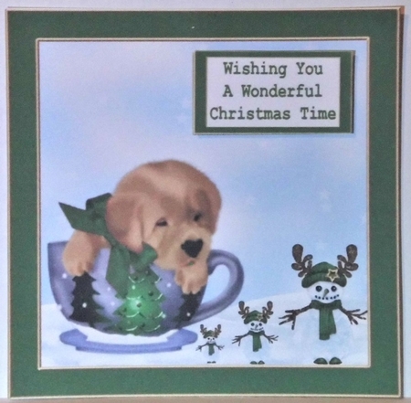 Christmas Pup in A cup 4 by Hazel Underwood