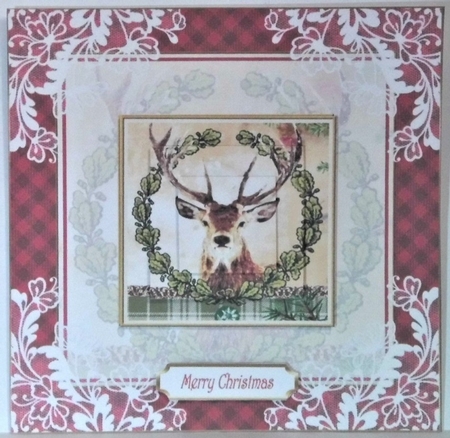 Christmas Vintage Stag Lace Filigree Topper 2 by Hazel Underwood