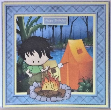 The camp fire 6x6 card by Hazel Underwood