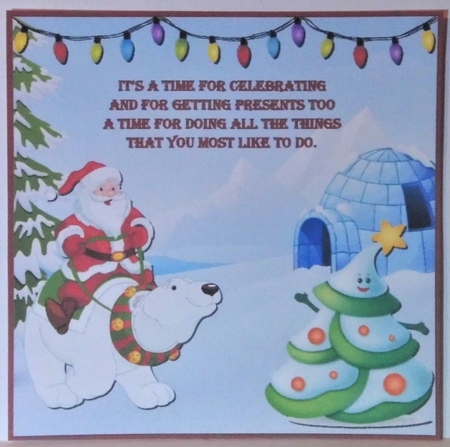 Santa rides a Polar Bear by Hazel Underwood