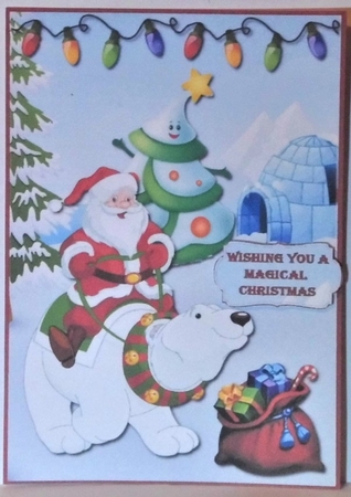 Santa rides a Polar Bear A5 by Hazel Underwood