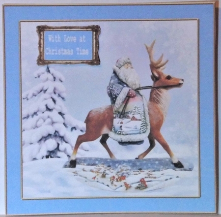 Santa is on his reindeer  by Hazel Underwood