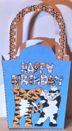 Happy Birthday Cats Gift Bag by Hazel Underwood