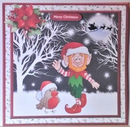 Elf & friend christmas mini kit & decoupage by Hazel Underwood
