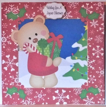 3 Christmas ted card fronts/toppers 4 by Hazel Underwood