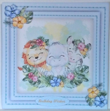 4 , Lovely card Fronts ,Safari Friends  by Hazel Underwood
