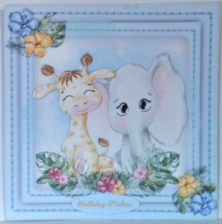 4 , Lovely card Fronts ,Safari Friends  by Hazel Underwood