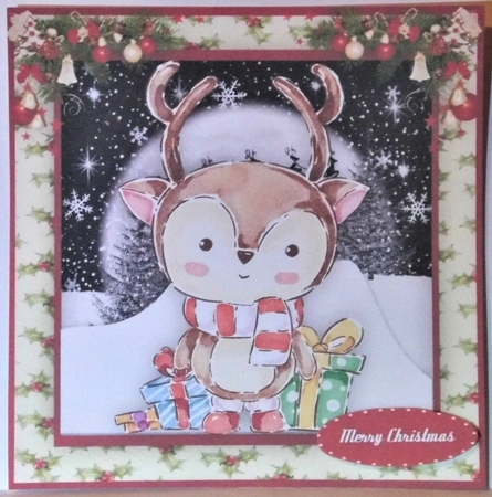 8 , Lovely card Fronts ,Christmas Animals by Hazel Underwood