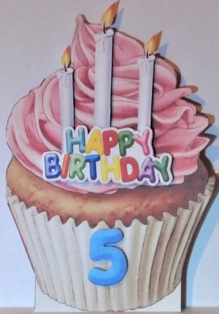 Number Candle Cup Cake (Pink) by Hazel Underwood