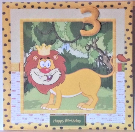 Lion king of the jungle 6x5x6x5 card by Hazel Underwood