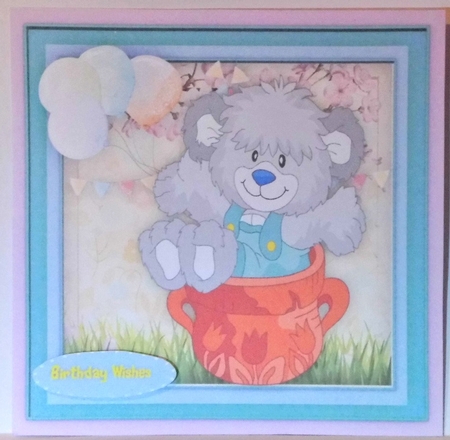 4, Card Fronts , Teds Flower Pots by Hazel Underwood