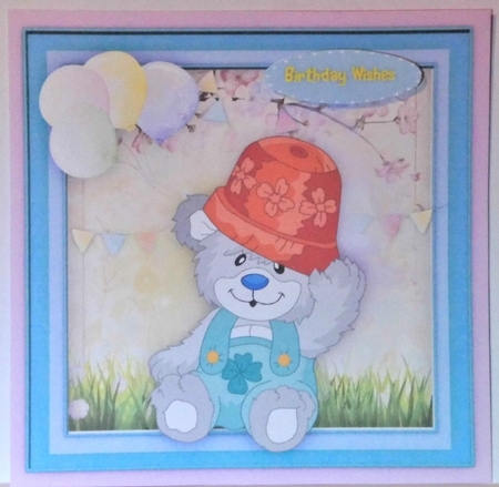 4, Card Fronts , Teds Flower Pots by Hazel Underwood