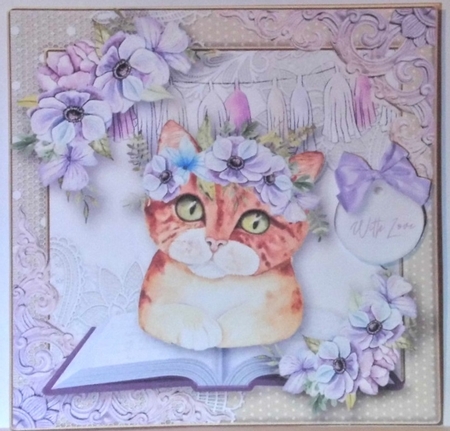 Floral Cat 1  by Hazel Underwood