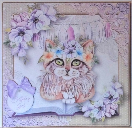 Floral Cat 2  by Hazel Underwood