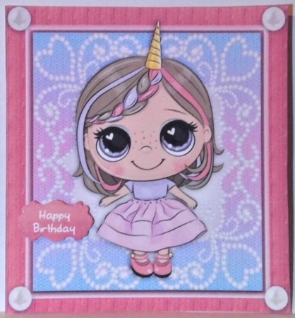 Beautiful Princess Unicorn 8x8 by Hazel Underwood