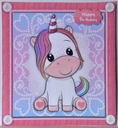 Beautiful Rainbow Unicorn 8x8 by Hazel Underwood