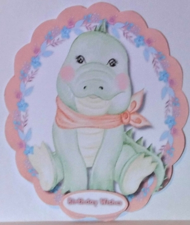 Croc in a Scalloped Frame  by Hazel Underwood