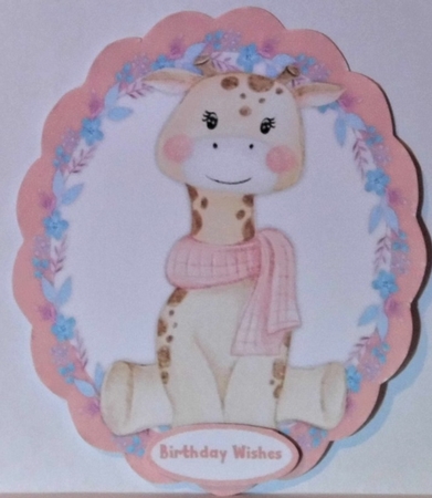 Giraffe in a Scalloped Frame  by Hazel Underwood