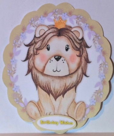 Lion in a Scalloped Frame  by Hazel Underwood