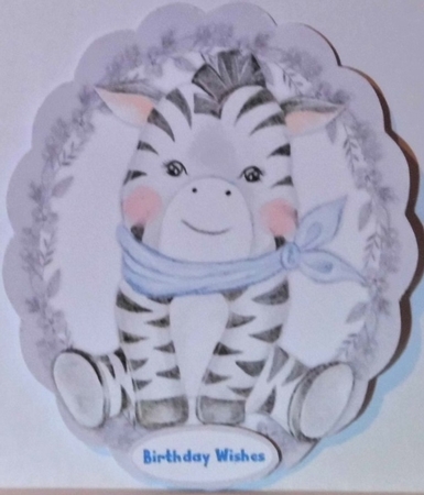 Zebra in a Scalloped Frame  by Hazel Underwood