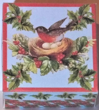 CHRISTMAS GIFT BOX - VINTAGE ROBIN by Hazel Underwood
