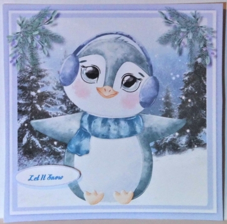 6x6 Penguin Keeping War  by Hazel Underwood