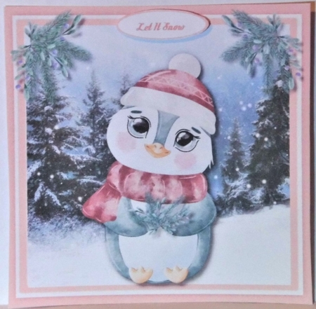 6x6 Penguin In The Snow  by Hazel Underwood
