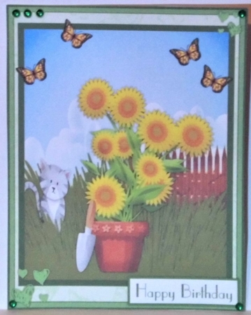 Sunflowers birthday greeting card by Hazel Underwood