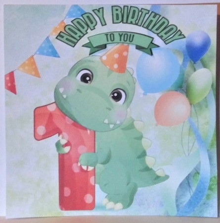 Lovely Balloons for Dinos (1st) Birthday 8x8 by Hazel Underwood