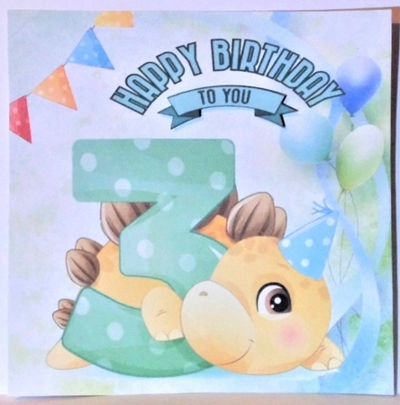 Lovely Balloons for Dinos (3rd) Birthday 8x8 by Hazel Underwood
