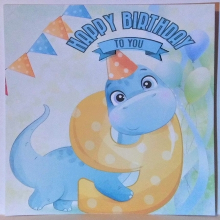 Lovely Balloons for Dinos (9th) Birthday 8x8 by Hazel Underwood