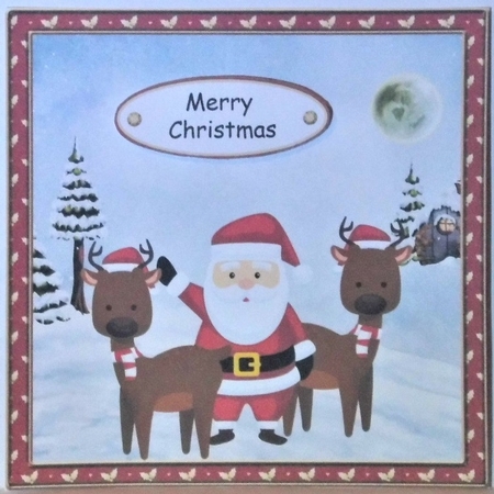 Santa and his reindeer by Hazel Underwood