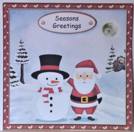 Santa and snowman by Hazel Underwood
