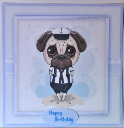 Cute Sailor Pug by Hazel Underwood