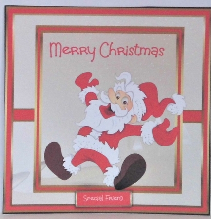 Jolly Santa Clause 6x6 card by Hazel Underwood