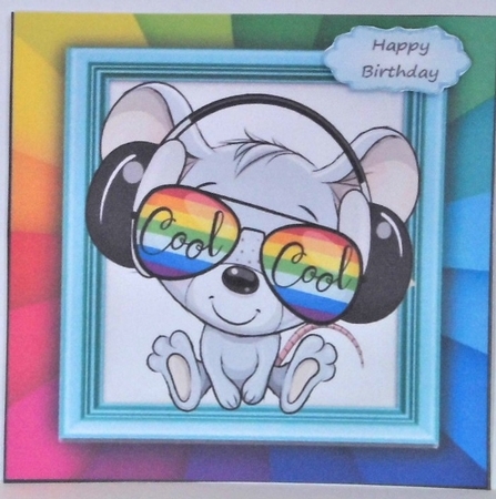 The Rainbow Animal Collection Mouse 6x6  by Hazel Underwood