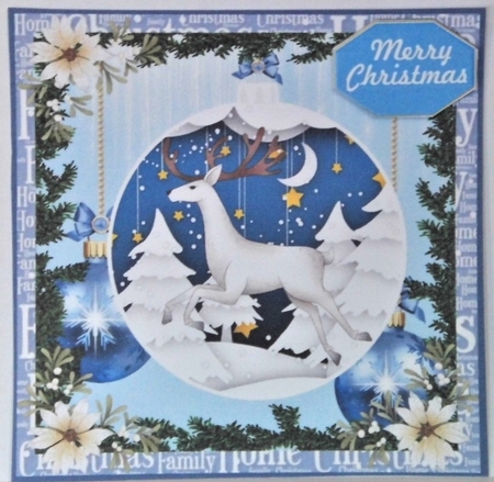 Christmas stag bauble card fronts 2 by Hazel Underwood