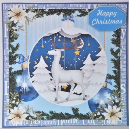 Christmas stag bauble card fronts 3 by Hazel Underwood