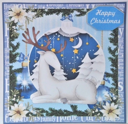 Christmas stag bauble card fronts 4 by Hazel Underwood
