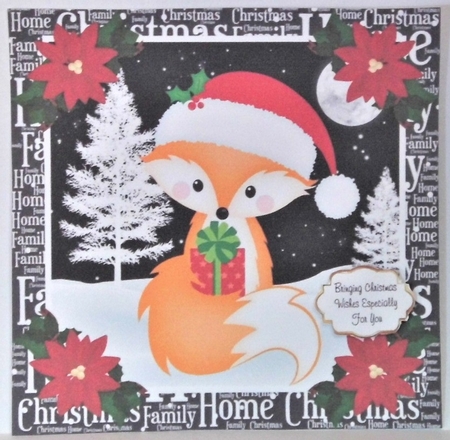 3 Christmas woodland fox card fronts/toppers by Hazel Underwood