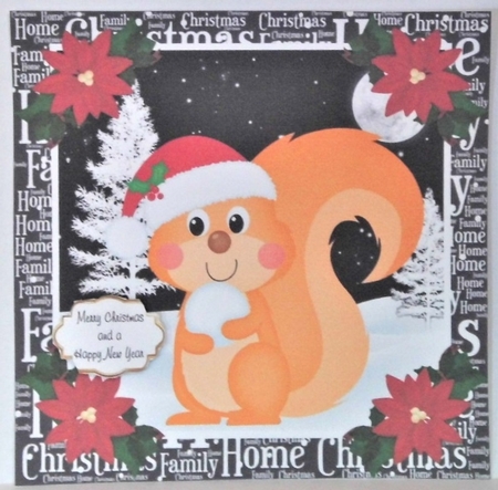 3 Christmas woodland squirrel card fronts/toppers 1 by Hazel Underwood