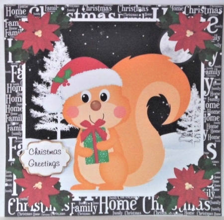 3 Christmas woodland squirrel card fronts/toppers 2 by Hazel Underwood