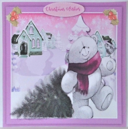 6, Card Fronts , Christmas Teddies by Hazel Underwood
