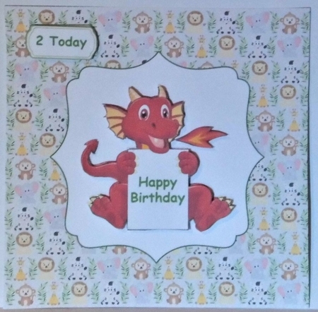 Dragon Happy Birthday Age Card 1 - 8 by Hazel Underwood