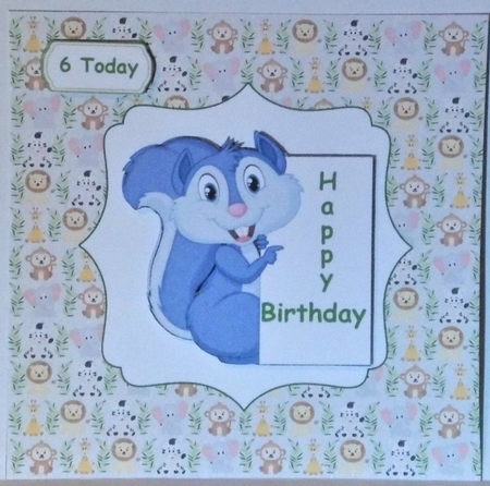 Squirrel Happy Birthday Age Card 1 - 8 by Hazel Underwood