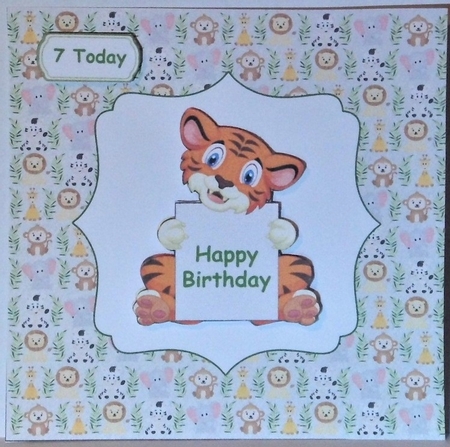 Tiger Happy Birthday Age Card 1 - 8 by Hazel Underwood