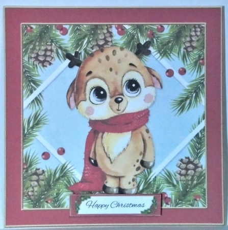 Cute Little Reindeer (Card One) by Hazel Underwood