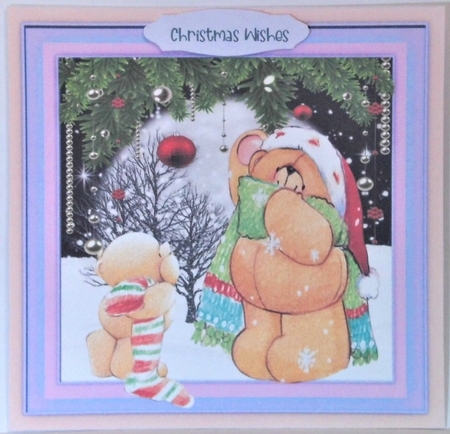 6,  Card Fronts , Christmas Teds  by Hazel Underwood
