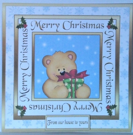 SC Bear with a gift by Hazel Underwood
